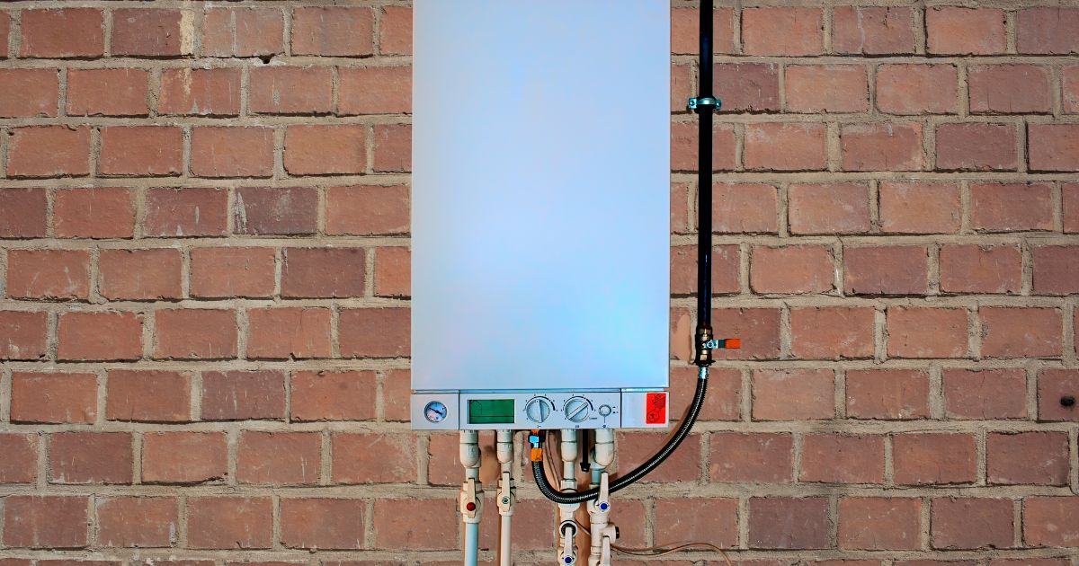 tankless water heater outside
